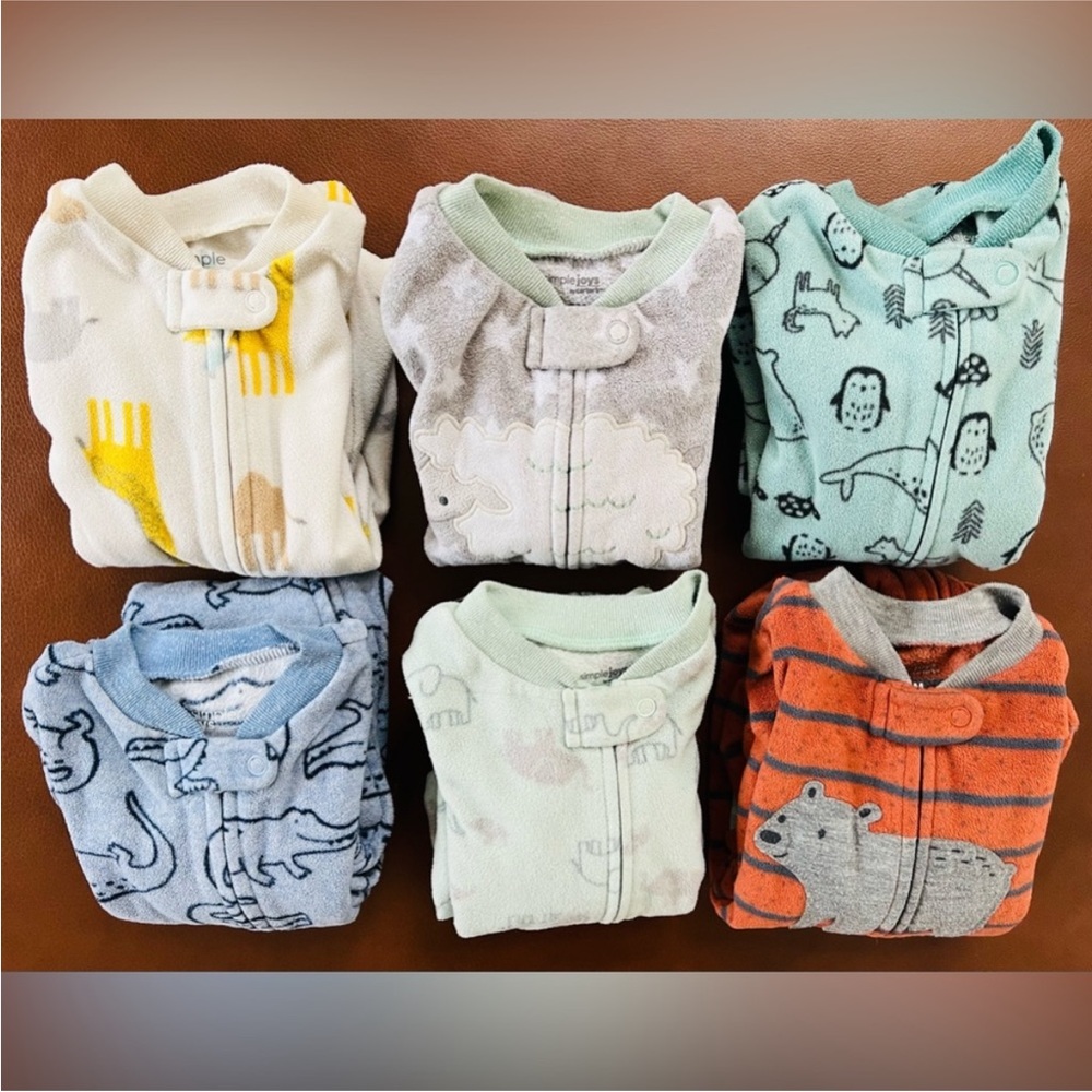 BUNDLE 6!!! Carter’s Simple Joys Fleece Footed Sleep and Play (6 outfits!!)